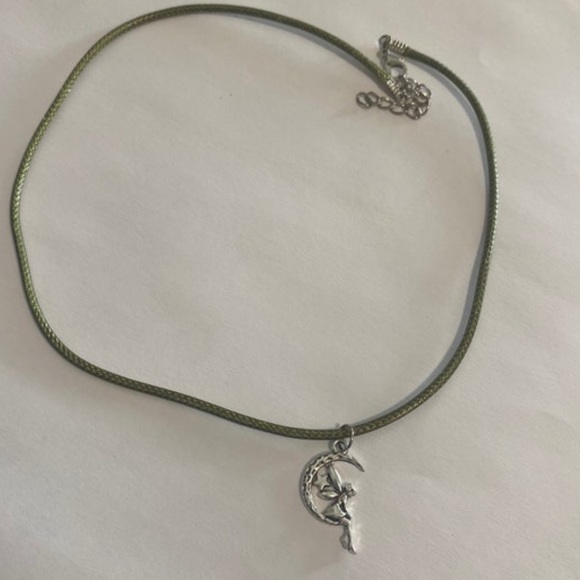 ⭐️4/$25⭐️ Fairy on Moon Charm Necklace on 20” Waxed Cord, Choice of Color - Picture 4 of 10